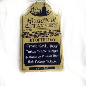 Road Kill Tavern vintage humor wooden sign
